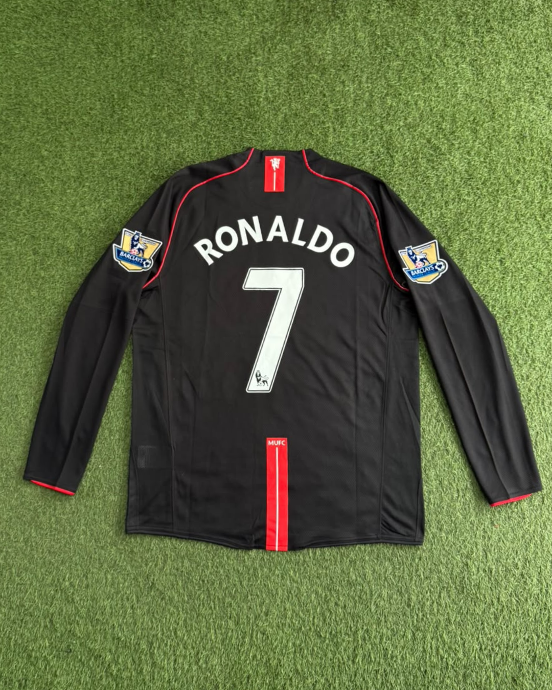 Jersey Manchester United 2008 Negro - espalda
